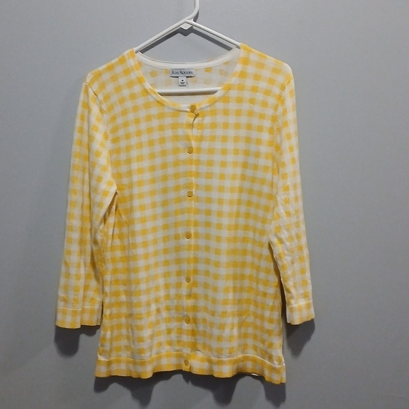 Kim Rogers Sweaters - Cottagecore 100% Cotton Button Down Cardigan Women Medium Lightweight Grannycore
